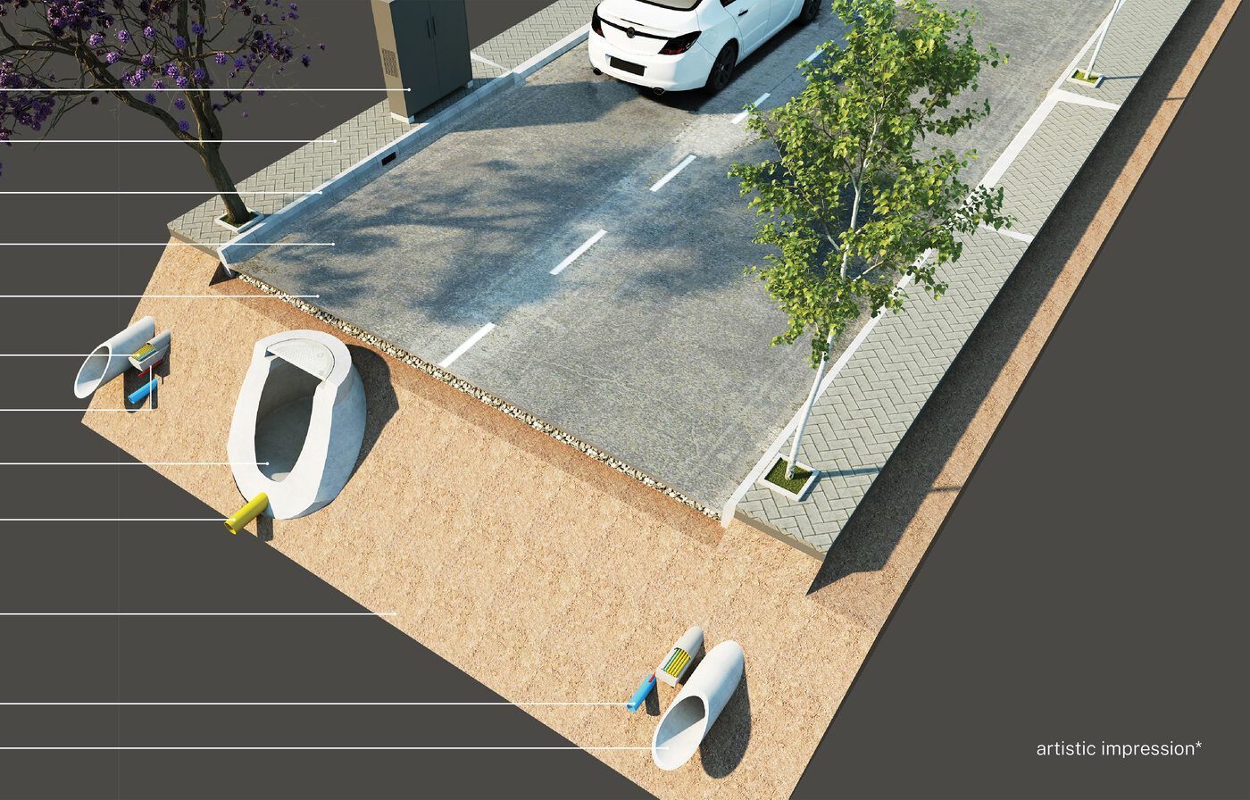 Infrastructure cross-section illustration